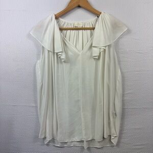 Kate Spade Cream Blouse with Draped Collar Size XL